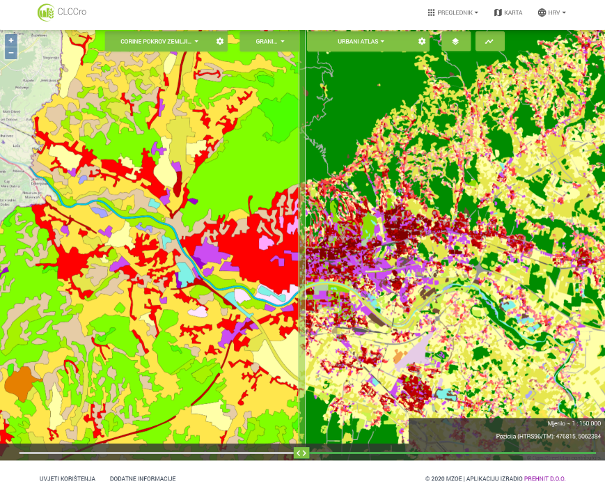 CLCCro Web GIS aplikacija – praćenje stanja i promjena pokrova zemljišta